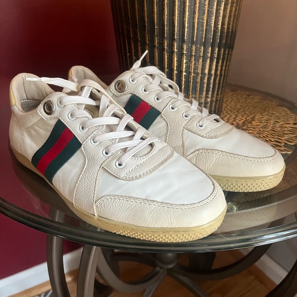 authentic mens white gucci shoes size 43 sneakers US 9.5 - Picture 1 of 11